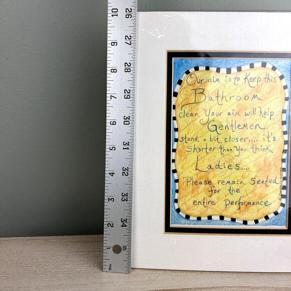 Constance Guerra Art Funny Bathroom Sign Matted to 8" x 10" Unique Eclectic Home - Picture 7 of 9